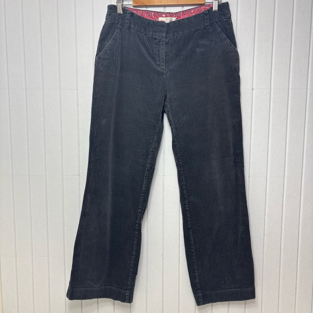 Boden Straight-Leg Corduroy Pants in Charcoal‎ Size 10